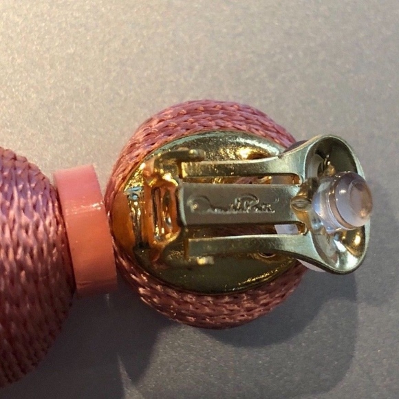Oscar de la Renta Ball Tassel Drop Clip On Earring - Picture 3 of 5